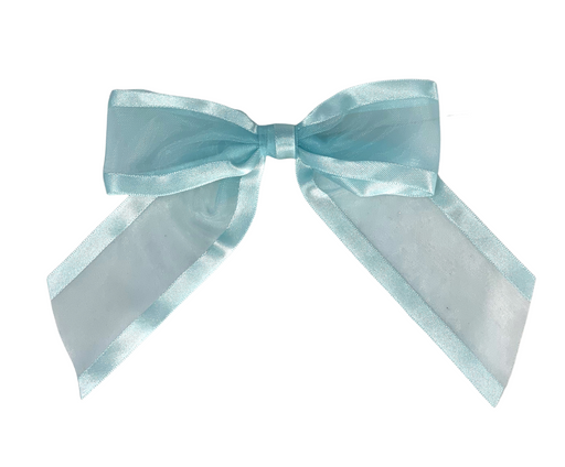 Copy of Pre-Tied Light Blue Organza Bows - 4 1/2" Wide, Set of 12