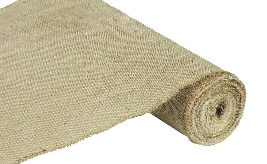 Natural Jute Burlap Fabric Ribbon - 12" x 10 Yards