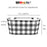 Decorative Buffalo Plaid Plant Pots - L 13" x W 6 3/4", 5" Tall, Black & White Gingham