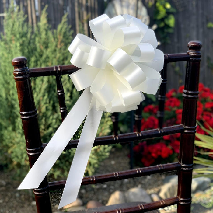 Wedding Pew or Gift Wrapping Pull Bows - 8" Wide, Set of 6