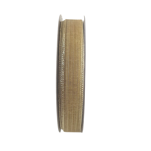 Metallic Gold Sheer Gold Ribbon - 5/8" x 50 Yards, Gold Edged