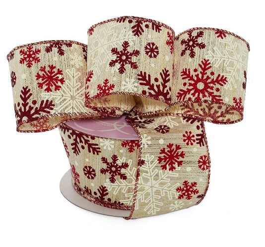 wired-edge-red-and-gold-snowflake-christmas-ribbon