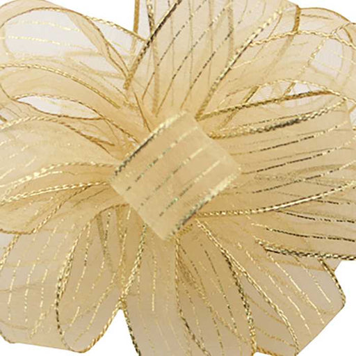 Metallic Gold Sheer Gold Ribbon - 5/8" x 50 Yards, Gold Edged