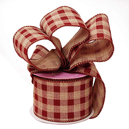 burgundy-gingham-ribbon