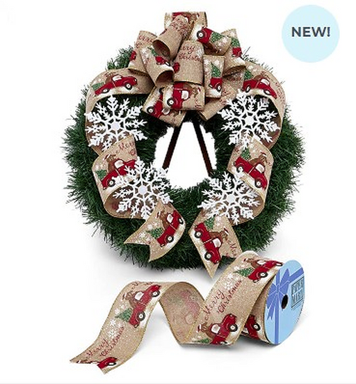 merry-christmas-truck-wired-edge-christmas-ribbon