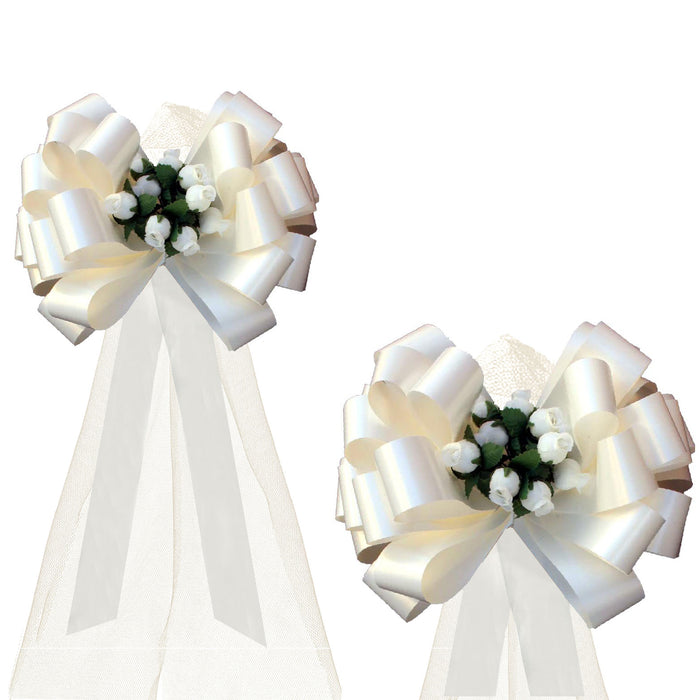 ivory-wedding-bows-with-rosebuds