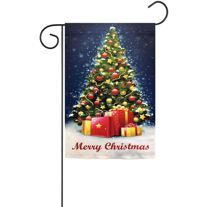 Merry Christmas Tree Garden Flag - 12" x 18"