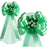 Mint Green Wedding Pull Bows with Tulle Tails and Rosebuds - Set of 6